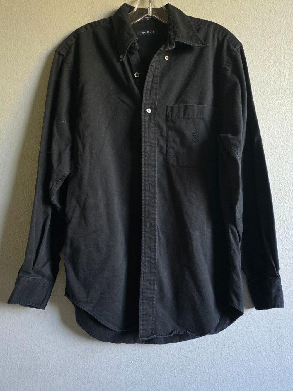 Nautica Black Button Down Light Shirt Jacket size S